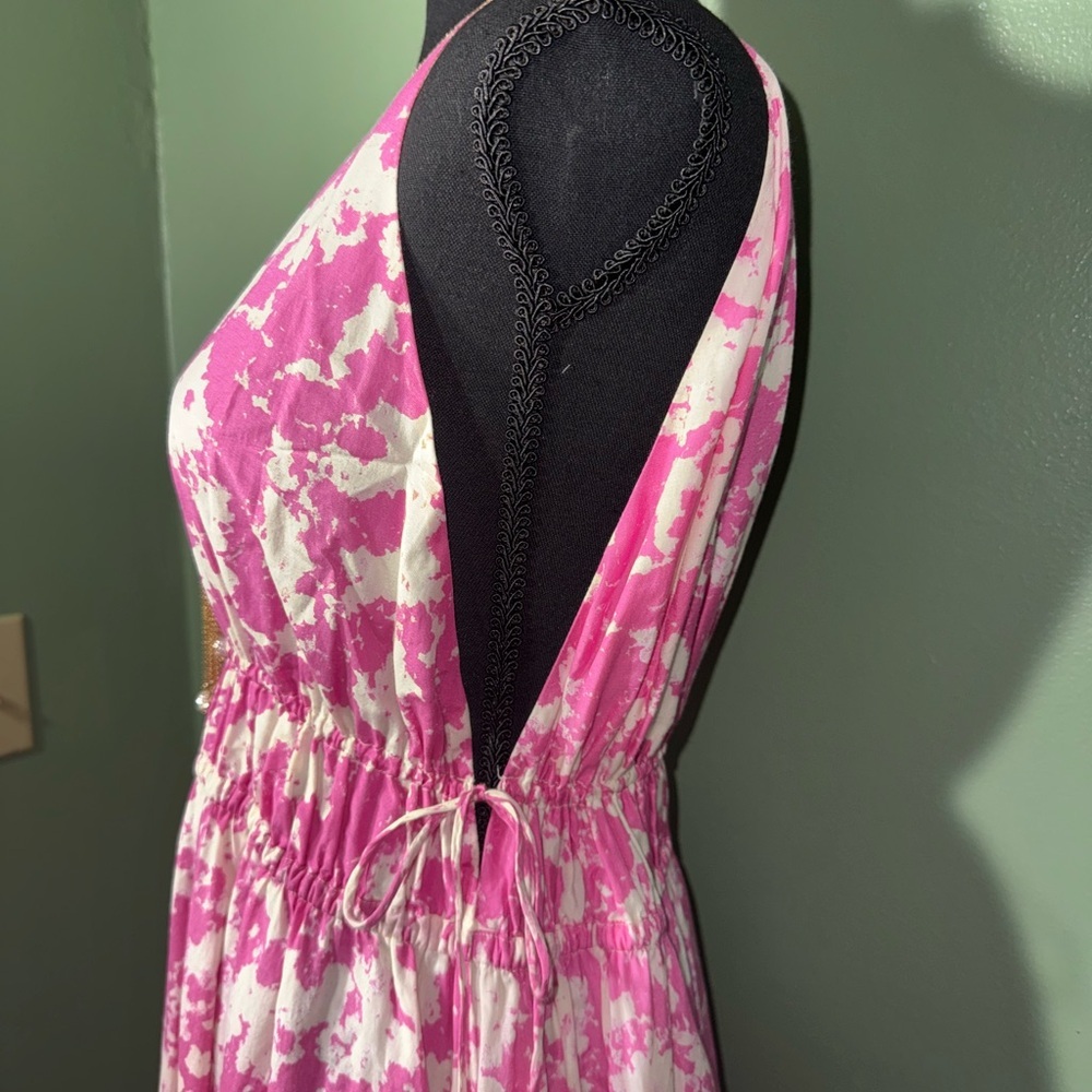 Stockholm Atelier  Pink and Cream Floral Maxi Dress - Picture 7 of 12